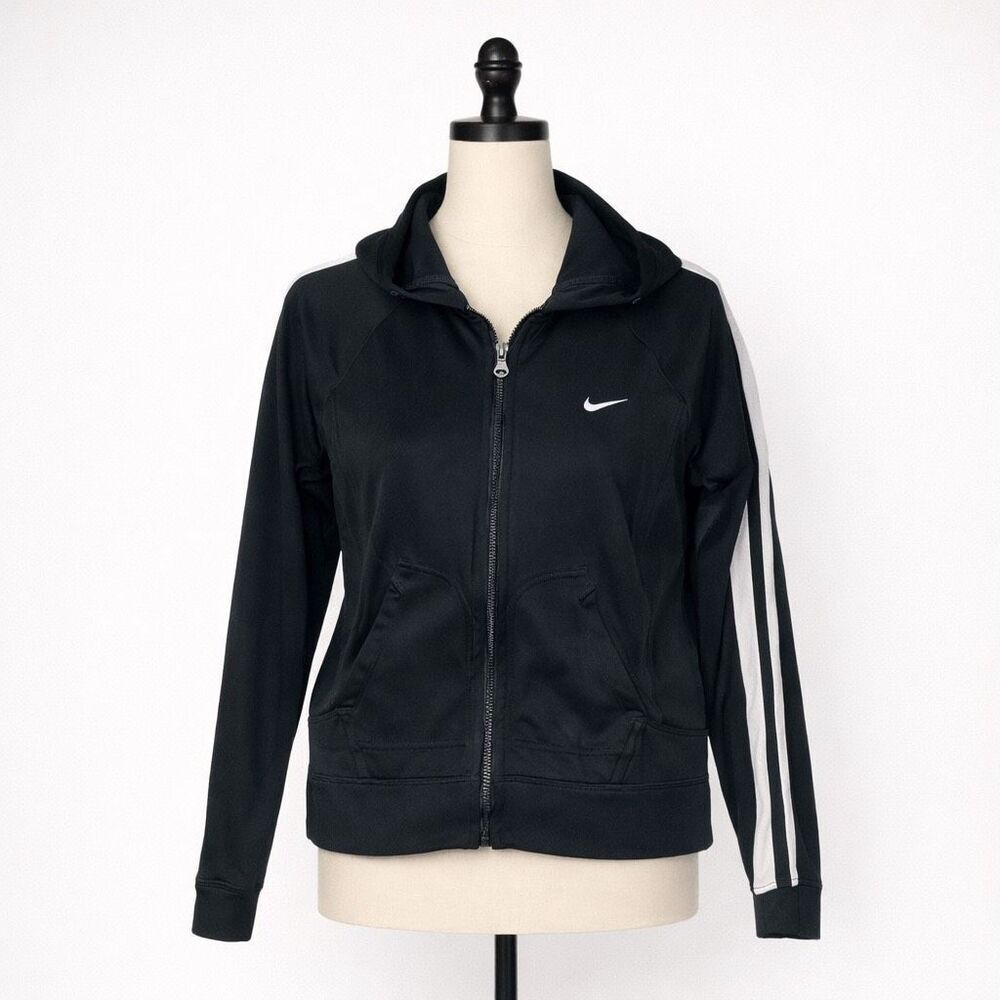 Nike Black Full Zip Hoodie Jacket Small Athletic Training Sweatshirt